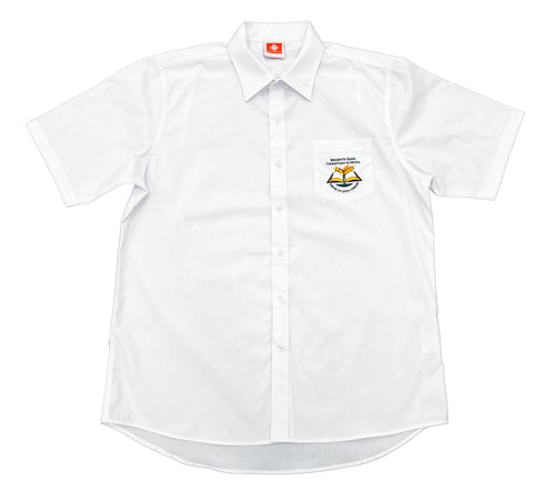 Boys Senior short sleeve white shirt